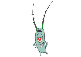 Happy Plankton Free Vector Character