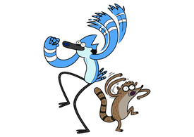 Mordecai and Rigby Celebrate Vector