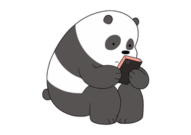 Panda With Smartphone Free Vector