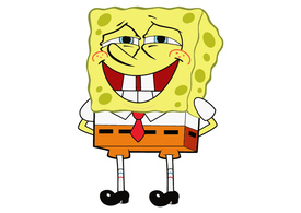SpongeBob Smiles Slyly Free Vector