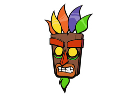 Aku Aku Crash Bandicoot Mask Free Vector