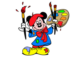 Mickey Mouse Painting Free Vector